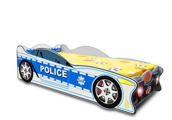 Polizei Auto Bett Betten Kinderbett Jugendbett Polizeiauto & Matratze Kind Neu