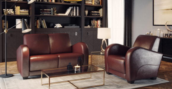 100% Italienisches Leder Sofagarnitur 2+1 Sitzer Couch Design Polster Modern