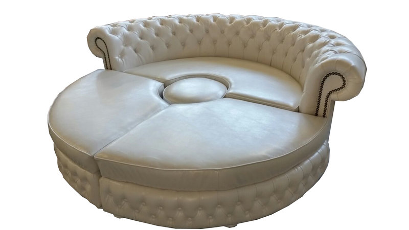 Chesterfield RUNDSOFA Ecksofa Royal Halbrund Designer Sofa Couch