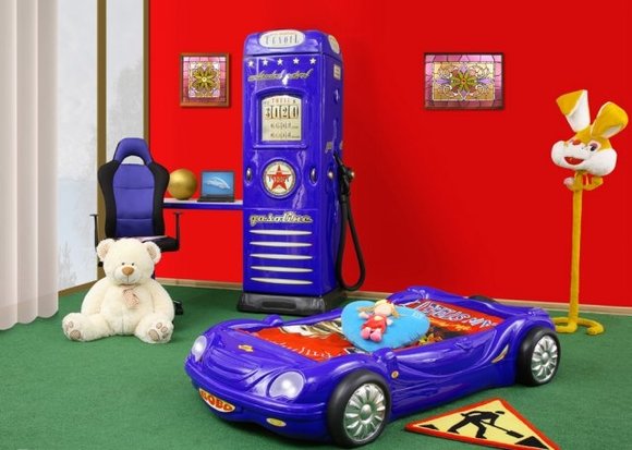 Bett mit Matratze Kinderbett Autobett Kinderzimmer Farbauswahl BOBO